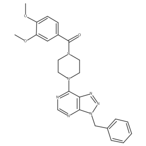(4-(3-benzyl-3H-[1,2,3]triazolo[4,5-d]pyrimidin-7-yl)piperazin-1-yl)(3,4-dimethoxyphenyl)methanone Structure