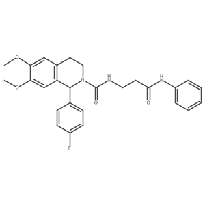 N-(3-anilino-3-oxopropyl)-1-(4-fluorophenyl)-6,7-dimethoxy-3,4-dihydro-2(1H)-isoquinolinecarboxamide结构式