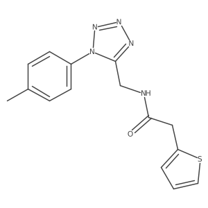 2-(thiophen-2-yl)-N-((1-(p-tolyl)-1H-tetrazol-5-yl)methyl)acetamide Structure