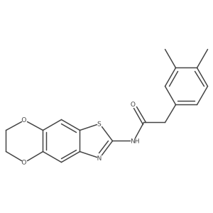 N-(6,7-dihydro-[1,4]dioxino[2',3':4,5]benzo[1,2-d]thiazol-2-yl)-2-(3,4-dimethylphenyl)acetamide结构式