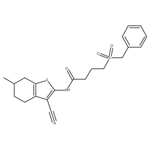 4-(benzylsulfonyl)-N-(3-cyano-6-methyl-4,5,6,7-tetrahydrobenzo[b]thiophen-2-yl)butanamide Structure