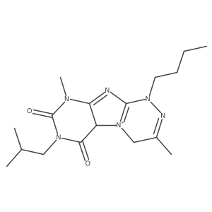 1-Butyl-3,9-dimethyl-7-(2-methylpropyl)-4,5a-dihydropurino[8,7-c][1,2,4]triazin-5-ium-6,8-dione结构式