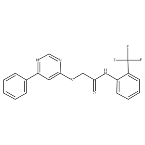 2-(6-phenylpyrimidin-4-ylthio)-N-[2-(trifluoromethyl)phenyl]acetamide结构式