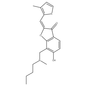 (Z)-7-((butyl(methyl)amino)methyl)-6-hydroxy-2-((3-methylthiophen-2-yl)methylene)benzofuran-3(2H)-one Structure