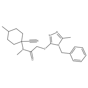 2-[(4-benzyl-5-methyl-4H-1,2,4-triazol-3-yl)sulfanyl]-N-(1-cyano-4-methylcyclohexyl)-N-methylacetamide结构式