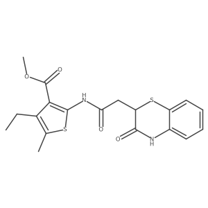 methyl 4-ethyl-5-methyl-2-(2-(3-oxo-3,4-dihydro-2H-benzo[b][1,4]thiazin-2-yl)acetamido)thiophene-3-carboxylate Structure