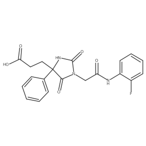 3-(1-(2-((2-Fluorophenyl)amino)-2-oxoethyl)-2,5-dioxo-4-phenylimidazolidin-4-yl)propanoic acid结构式