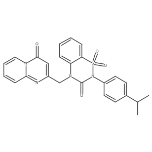 2-(4-isopropylphenyl)-4-((4-oxo-4H-pyrido[1,2-a]pyrimidin-2-yl)methyl)-2H-benzo[e][1,2,4]thiadiazin-3(4H)-one 1,1-dioxide结构式