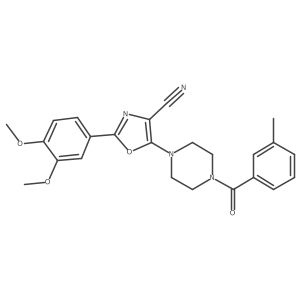 2-(3,4-Dimethoxyphenyl)-5-(4-(3-methylbenzoyl)piperazin-1-yl)oxazole-4-carbonitrile Structure