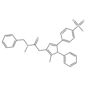 N-benzyl-N-methyl-2-[2-methyl-5-(4-methylsulfonylphenyl)-1-phenylpyrrol-3-yl]acetamide结构式