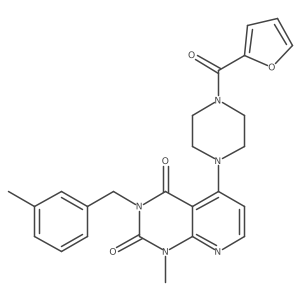 5-(4-(furan-2-carbonyl)piperazin-1-yl)-1-methyl-3-(3-methylbenzyl)pyrido[2,3-d]pyrimidine-2,4(1H,3H)-dione结构式