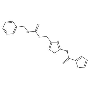 N-(4-(3-oxo-3-((pyridin-4-ylmethyl)amino)propyl)thiazol-2-yl)furan-2-carboxamide Structure