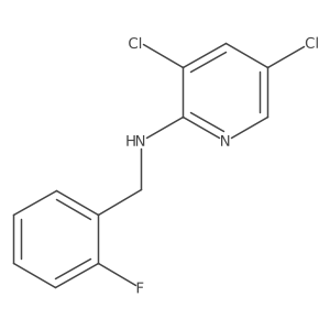 3,5-dichloro-N-[(2-fluorophenyl)methyl]pyridin-2-amine结构式