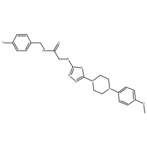 N-(4-fluorobenzyl)-2-((5-(4-(4-methoxyphenyl)piperazin-1-yl)-1,3,4-thiadiazol-2-yl)thio)acetamide Structure
