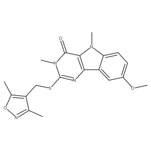 2-(((3,5-dimethylisoxazol-4-yl)methyl)thio)-8-methoxy-3,5-dimethyl-3H-pyrimido[5,4-b]indol-4(5H)-one结构式