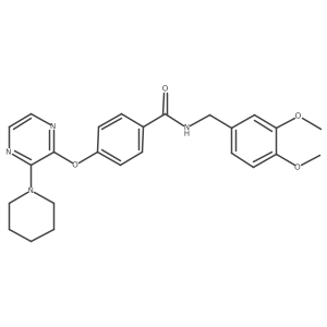 N-(3,4-dimethoxybenzyl)-4-((3-(piperidin-1-yl)pyrazin-2-yl)oxy)benzamide Structure