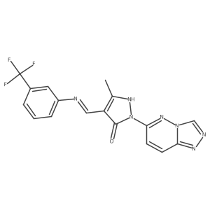 (4E)-5-methyl-2-([1,2,4]triazolo[4,3-b]pyridazin-6-yl)-4-({[3-(trifluoromethyl)phenyl]amino}methylidene)-2,4-dihydro-3H-pyrazol-3-one结构式