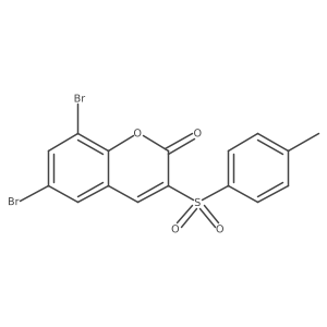 6,8-dibromo-3-[(4-methylphenyl)sulfonyl]-2H-chromen-2-one结构式