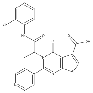 3-[2-[(2-Chlorophenyl)amino]-1-methyl-2-oxoethyl]-3,4-dihydro-4-oxo-2-(4-pyridinyl)thieno[2,3-d]pyrimidine-5-carboxylic acid Structure