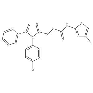 2-((1-(4-chlorophenyl)-5-phenyl-1H-imidazol-2-yl)thio)-N-(4-methylthiazol-2-yl)acetamide Structure