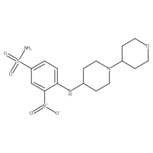 3-Nitro-4-(1-(tetrahydro-2h-pyran-4-yl)piperidin-4-ylamino)benzenesulfonamide结构式