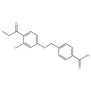 4-[[3-chloro-4-(1-oxopropyl)phenoxy]methyl]Benzoic acid结构式
