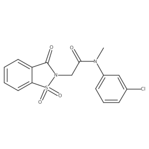 N-(3-chlorophenyl)-2-(1,1-dioxido-3-oxo-1,2-benzothiazol-2(3H)-yl)-N-methylacetamide结构式