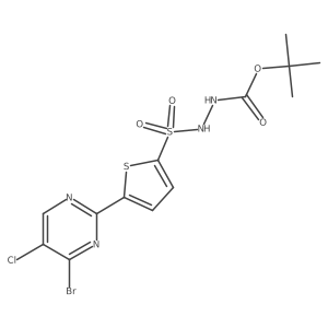 Tert-butyl 2-(5-(4-bromo-5-chloropyrimidin-2-yl)thiophen-2-ylsulfonyl)hydrazinecarboxylate Structure