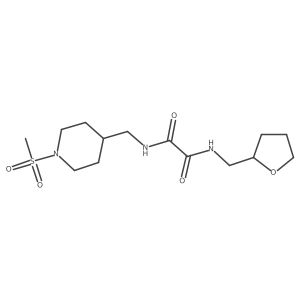 N1-((1-(methylsulfonyl)piperidin-4-yl)methyl)-N2-((tetrahydrofuran-2-yl)methyl)oxalamide结构式