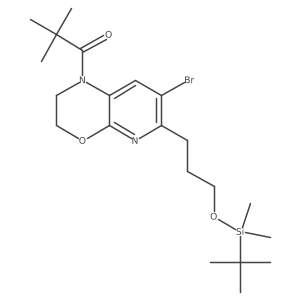 1-(7-Bromo-6-(3-((tert-butyldimethylsilyl)oxy)propyl)-2,3-dihydro-1h-pyrido[2,3-b][1,4]oxazin-1-yl)-2,2-dimethylpropan-1-one结构式