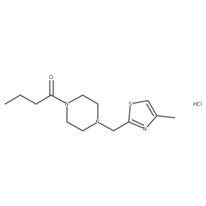1-(4-((4-Methylthiazol-2-yl)methyl)piperazin-1-yl)butan-1-one hydrochloride Structure