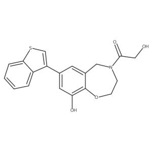 1-[7-(benzothiophen-3-yl)-9-hydroxy-3,5-dihydro-2H-1,4-benzoxazepin-4-yl]-2-hydroxy-ethanone结构式