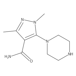 1,3-Dimethyl-5-(piperazin-1-yl)-1H-pyrazole-4-carboxamide结构式