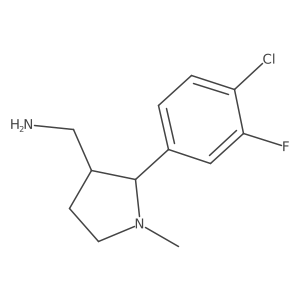 [2-(4-Chloro-3-fluorophenyl)-1-methylpyrrolidin-3-yl]methanamine Structure