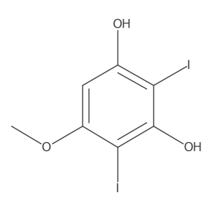 2,4-Diiodo-5-methoxybenzene-1,3-diol结构式