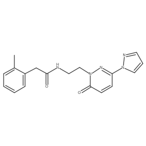 N-(2-(6-oxo-3-(1H-pyrazol-1-yl)pyridazin-1(6H)-yl)ethyl)-2-(o-tolyl)acetamide结构式