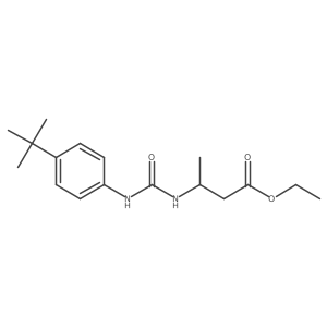 Ethyl 3-(3-(4-(tert-butyl)phenyl)ureido)butanoate结构式