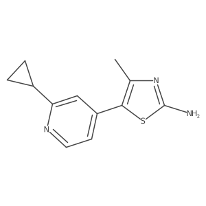 5-(2-Cyclopropylpyridin-4-yl)-4-methylthiazol-2-amine结构式