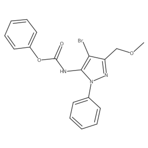 Phenyl (4-bromo-3-(methoxymethyl)-1-phenyl-1H-pyrazol-5-yl)carbamate结构式