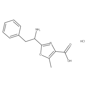 2-[(1S)-1-amino-2-phenylethyl]-5-methyl-1,3-oxazole-4-carboxylic acid hydrochloride (1:1)结构式