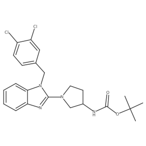 tert-butyl (1-(1-(3,4-dichlorobenzyl)-1H-benzo[d]imidazol-2-yl)pyrrolidin-3-yl)carbamate结构式