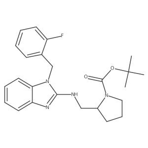tert-Butyl 2-(((1-(2-fluorobenzyl)-1H-benzo[d]imidazol-2-yl)amino)methyl)pyrrolidine-1-carboxylate结构式