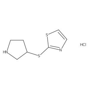 2-(Pyrrolidin-3-ylthio)thiazole hydrochloride结构式
