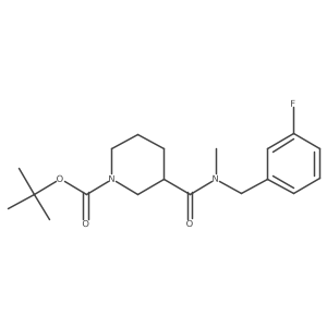 tert-Butyl 3-((3-fluorobenzyl)(methyl)carbamoyl)piperidine-1-carboxylate结构式