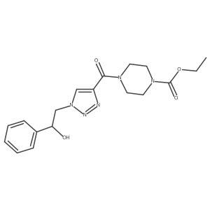 ethyl 4-[1-(2-hydroxy-2-phenylethyl)-1H-1,2,3-triazole-4-carbonyl]piperazine-1-carboxylate结构式