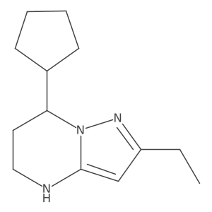 7-cyclopentyl-2-ethyl-4H,5H,6H,7H-pyrazolo[1,5-a]pyrimidine结构式