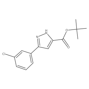 1,1-Dimethylethyl 5-(3-chlorophenyl)-1H-pyrazole-3-carboxylate结构式