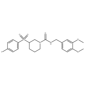 N-(3,4-dimethoxybenzyl)-3-((4-fluorophenyl)sulfonyl)piperidine-1-carboxamide Structure