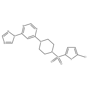 4-(4-((5-chlorothiophen-2-yl)sulfonyl)piperazin-1-yl)-6-(1H-1,2,4-triazol-1-yl)pyrimidine结构式