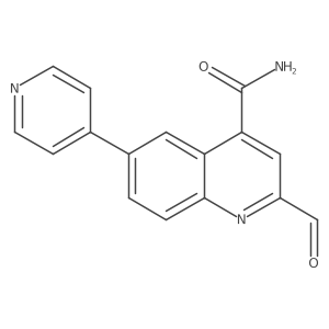 2-Formyl-6-(4-pyridinyl)-4-quinolinecarboxamide Structure
